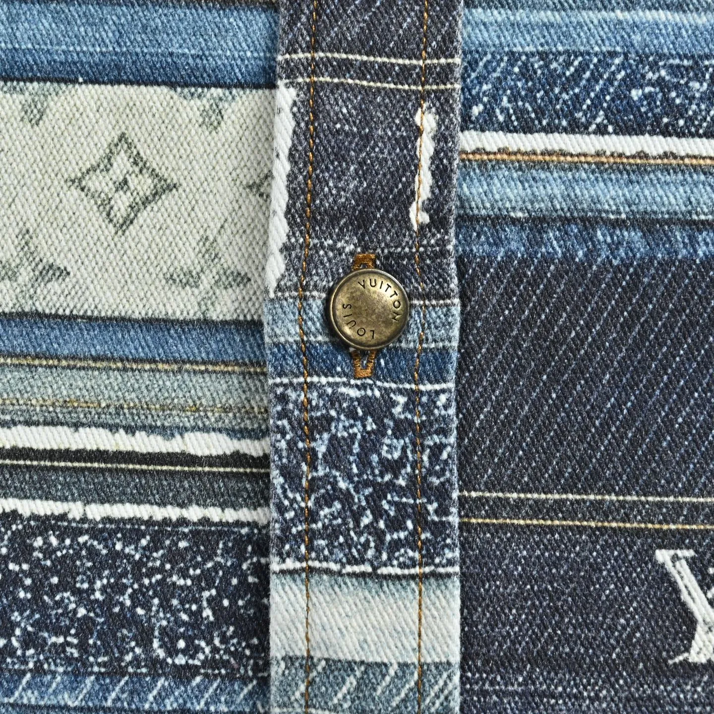 Louis Vuitton/Louis Vuitton jacquard striped denim shirt